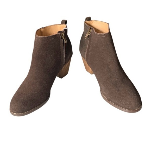 BOHO LANDSEND Women Suede Harris Ankle Boots, Side Zip, 2.5” Stacked Heel - Picture 2 of 5